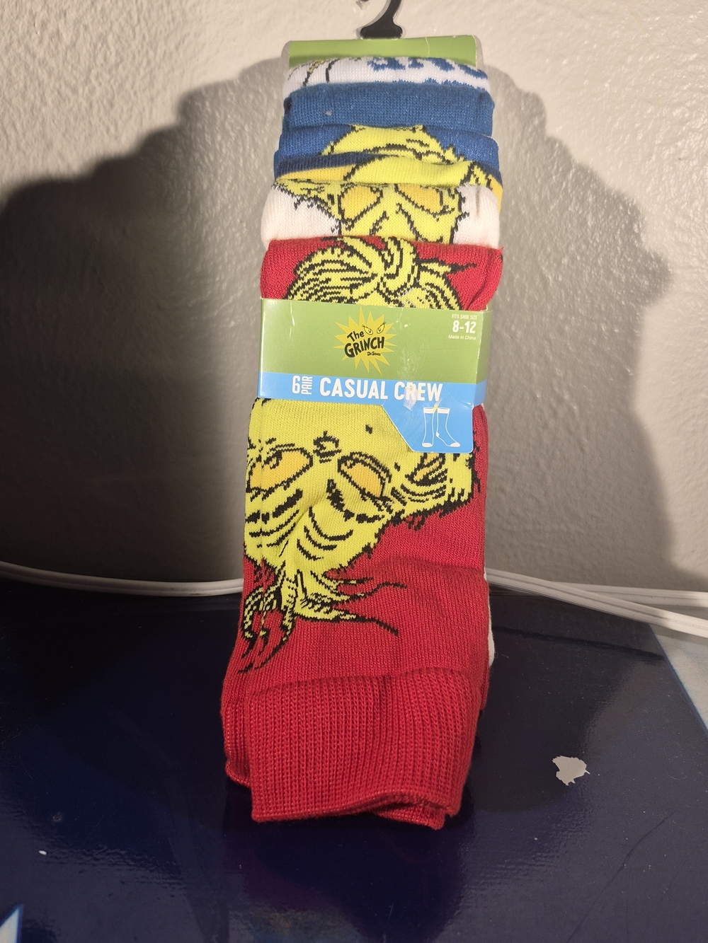 Men's Red Casual Crew Socks - 6 Pack